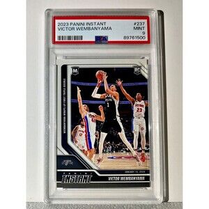 Victor Wembanyama 2023-24 Panini #237 NBA Milestone Rookie Card 1 of 2798 PSA 9